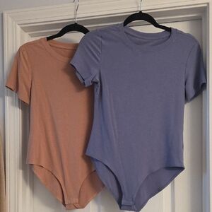 Simple Crewneck Bodysuits — Dusty Lavender & Warm Terracotta
